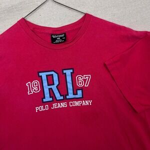 Polo Jeans Co Ralph Lauren Mens Small S/M Salmon RL 1967 T Shirt Cotton USA